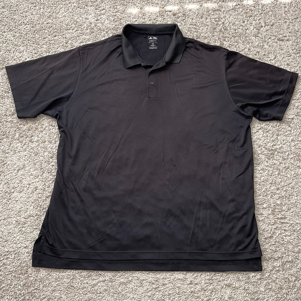 EUC Men’s Adidas ClimaLite Golf Black Short Sleeve Polo Size 2XL